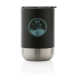Thermos en acier avec couvercle anti-goutte 360 ml Inspire Recycled couleur noir vue avec logo