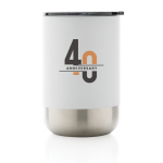 Thermos en acier avec couvercle anti-goutte 360 ml Inspire Recycled couleur blanc vue avec logo