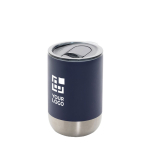 Thermos en acier avec couvercle anti-goutte 360 ml Inspire Recycled couleur bleu marine avec zone d'impression