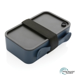 Lunch box avec fourchette en plastique recyclé 1,2L Carry Recycled couleur bleu marine