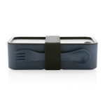 Lunch box avec fourchette en plastique recyclé 1,2L Carry Recycled couleur bleu marine quatrième vue
