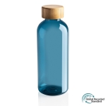 Gourde plastique recyclé et capuchon bambou 660 ml Evolution Recycled couleur bleu