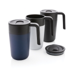 Tasse en plastique recyclé et métal 480ml Vogue Recycled couleur blanc vue générale