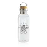 Gourde plastique recyclé, capuchon et poignée 680 ml Climate Recycled couleur transparent deuxième vue avec logo
