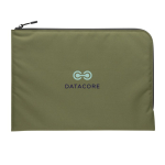 Élégante housse minimaliste pour PC en polyester recyclé  Impact couleur vert militaire vue avec logo