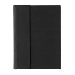 Conférencier corporatif élégant recyclé avec carnet A5 Magnet RPET couleur noir deuxième vue