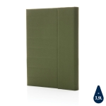 Conférencier corporatif élégant recyclé avec carnet A5 Magnet RPET couleur vert militaire