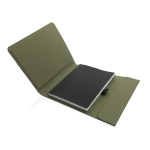 Conférencier corporatif élégant recyclé avec carnet A5 Magnet RPET couleur vert militaire cinquième vue