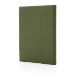Conférencier corporatif élégant recyclé avec carnet A5 Magnet RPET couleur vert militaire huitième vue