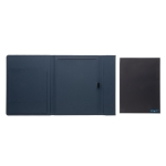 Portfolio recyclé avec grand carnet et fermeture magnétique A4 Magnet couleur bleu marine quatrième vue