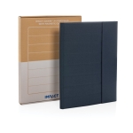 Portfolio recyclé avec grand carnet et fermeture magnétique A4 Magnet couleur bleu marine vue avec boîte