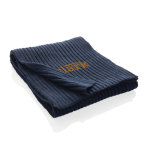 Écharpe fabriquée en matériau durable en tricot Impact Polylana couleur gris avec zone d'impression