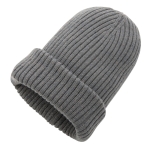 Bonnet d'hiver en matériaux durables double tricot Impact Polylana couleur gris foncé deuxième vue