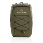 Sac à dos de randonnée avec de nombreuses poches Hiking Impact couleur vert militaire vue avec logo