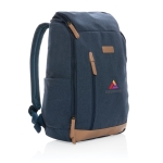 Sac à dos pour ordinateur publicitaire de 15´´ recyclée Getaway couleur bleu vue avec logo