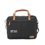 Sac à main pour ordinateur 15,6” recyclé de qualité et formel Getaway couleur noir avec zone d'impression