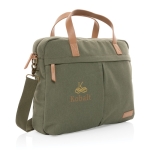 Sac à main pour ordinateur 15,6” recyclé de qualité et formel Getaway couleur vert vue avec logo