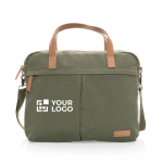 Sac à main pour ordinateur 15,6” recyclé de qualité et formel Getaway couleur vert avec zone d'impression