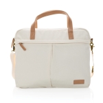 Sac à main pour ordinateur 15,6” recyclé de qualité et formel Getaway couleur blanc cassé deuxième vue