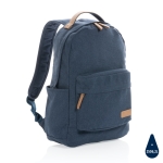 Sacs à dos en toile recyclée pour ordinateurs de 14´´ School Getaway couleur bleu sixième vue