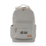 Sacs à dos en toile recyclée pour ordinateurs de 14'' couleur gris avec zone d'impression