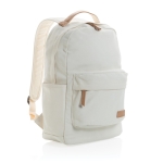 Sacs à dos en toile recyclée pour ordinateurs de 14´´ School Getaway couleur blanc cassé sixième vue