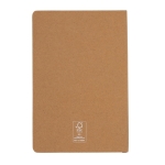 Carnet rigide avec certification FSC A5 avec pages lignées Hard Forest couleur marron troisième vue