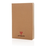 Carnet rigide avec certification FSC A5 avec pages lignées Hard Forest couleur marron vue avec logo