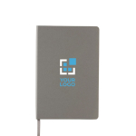 Carnet rigide avec certification FSC A5 avec pages lignées Hard Forest couleur gris avec zone d'impression