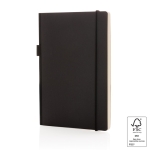 Carnet avec poche et certificat FSC® A5 pages lignées Deluxe Forest couleur noir