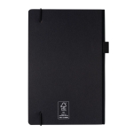 Carnet avec poche et certificat FSC® A5 pages lignées Deluxe Forest couleur noir troisième vue