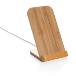 Support en bambou avec chargeur sans fil Natura Stand FSC couleur marron