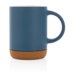 Tasse en céramique avec base en liège et couleur mate 280 ml Cork Base couleur bleu deuxième vue