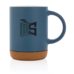 Tasse en céramique avec base en liège et couleur mate 280 ml Cork Base couleur bleu
