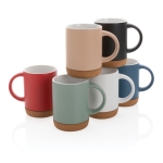 Tasse en céramique avec base en liège et couleur mate 280 ml Cork Base couleur bleu vue générale