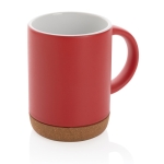 Tasse en céramique avec base en liège et couleur mate 280 ml Cork Base couleur rouge
