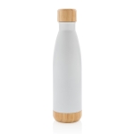 Gourde publicitaire avec détails en bambou 520 ml Lid&Bottom Bambou couleur blanc deuxième vue