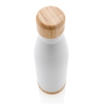 Gourde publicitaire avec détails en bambou 520 ml Lid&Bottom Bambou couleur blanc troisième vue