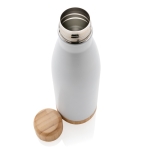Gourde publicitaire avec détails en bambou 520 ml Lid&Bottom Bambou couleur blanc quatrième vue