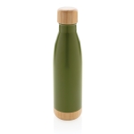 Gourde publicitaire avec détails en bambou 520 ml Lid&Bottom Bambou couleur vert