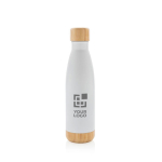 Gourde publicitaire avec détails en bambou 520 ml Lid&Bottom Bambou avec zone d'impression