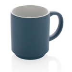 Tasse pour entreprise en céramique empilable au design coloré 180ml couleur bleu