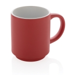 Tasse pour entreprise en céramique empilable au design coloré 180ml couleur rouge
