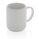Tasse pour entreprise en céramique empilable au design coloré 180ml couleur blanc