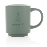 Tasse pour entreprise en céramique empilable au design coloré 180ml couleur vert menthe