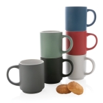 Tasse pour entreprise en céramique empilable au design coloré 180ml couleur vert menthe vue générale