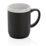 Mugs personnalisés en céramique avec bord blanc de 300 ml White Deco couleur noir