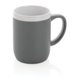 Mugs personnalisés en céramique avec bord blanc de 300 ml White Deco couleur gris