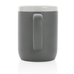 Mugs personnalisés en céramique avec bord blanc de 300 ml White Deco couleur gris troisième vue