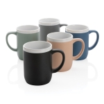 Mugs personnalisés en céramique avec bord blanc de 300 ml White Deco couleur gris vue générale